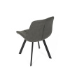 Židle jídelní, šedá látka v dekoru broušené kůže, nohy černý kov - HC-V3066 GREY3