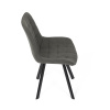 Židle jídelní, šedá látka v dekoru broušené kůže, nohy černý kov - HC-V3066 GREY3