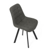 Židle jídelní, šedá látka v dekoru broušené kůže, nohy černý kov - HC-V3066 GREY3