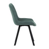 Židle jídelní, zelená látka v dekoru broušené kůže, nohy černý kov - HC-V3066 GRN3