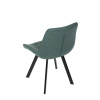 Židle jídelní, zelená látka v dekoru broušené kůže, nohy černý kov - HC-V3066 GRN3
