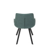 Židle jídelní, zelená látka v dekoru broušené kůže, nohy černý kov - HC-V3066 GRN3