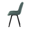 Židle jídelní, zelená látka v dekoru broušené kůže, nohy černý kov - HC-V3066 GRN3