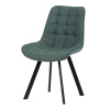 Židle jídelní, zelená látka v dekoru broušené kůže, nohy černý kov - HC-V3066 GRN3