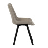 Židle jídelní, béžová látka v dekoru broušené kůže, nohy černý kov - HC-V3066 LAN3