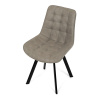 Židle jídelní, béžová látka v dekoru broušené kůže, nohy černý kov - HC-V3066 LAN3