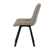 Židle jídelní, béžová látka v dekoru broušené kůže, nohy černý kov - HC-V3066 LAN3