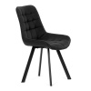 Židle jídelní, černá látka v dekoru broušené kůže, nohy černý kov - HC-V3066 BK3
