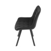 Židle jídelní, černá látka v dekoru broušené kůže, nohy černý kov - HC-V3066 BK3