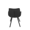 Židle jídelní, černá látka v dekoru broušené kůže, nohy černý kov - HC-V3066 BK3