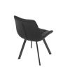 Židle jídelní, černá látka v dekoru broušené kůže, nohy černý kov - HC-V3066 BK3