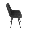 Židle jídelní, černá látka v dekoru broušené kůže, nohy černý kov - HC-V3066 BK3
