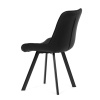 Židle jídelní, černá látka v dekoru broušené kůže, nohy černý kov - HC-V3066 BK3