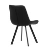 Židle jídelní, černá látka v dekoru broušené kůže, nohy černý kov - HC-V3066 BK3