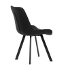 Židle jídelní, černá látka v dekoru broušené kůže, nohy černý kov - HC-V3066 BK3