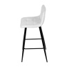 Židle barová, bílá látka, čtyřnohá kovová podnož, černý mat - AUB-X7015 WT2