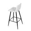 Židle barová, bílá látka, čtyřnohá kovová podnož, černý mat - AUB-X7015 WT2