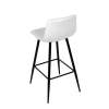 Židle barová, bílá látka, čtyřnohá kovová podnož, černý mat - AUB-X7015 WT2