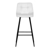 Židle barová, bílá látka, čtyřnohá kovová podnož, černý mat - AUB-X7015 WT2