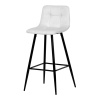Židle barová, bílá látka, čtyřnohá kovová podnož, černý mat - AUB-X7015 WT2