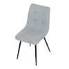 Židle jídelní, stříbrná látka, černý kov - DCL-L1094 SIL2