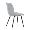 Židle jídelní, stříbrná látka, černý kov - DCL-L1094 SIL2