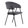 Židle jidelní, šedá látka, černá kovová noha - DCL-X7130 GREY2