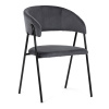Židle jidelní, šedá látka, černá kovová noha - DCL-X7130 GREY2