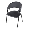 Židle jidelní, šedá látka, černá kovová noha - DCL-X7130 GREY2