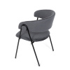 Židle jidelní, šedá látka, černá kovová noha - DCL-X7130 GREY2