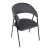 Židle jidelní, šedá látka, černá kovová noha - DCL-X7130 GREY2