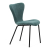 Židle jídelní, modrá látka, nohy černý kov - CT-S8010 BLUE2