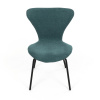 Židle jídelní, modrá látka, nohy černý kov - CT-S8010 BLUE2