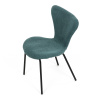 Židle jídelní, modrá látka, nohy černý kov - CT-S8010 BLUE2