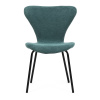 Židle jídelní, modrá látka, nohy černý kov - CT-S8010 BLUE2