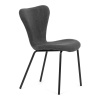 Židle jídelní, šedá látka, nohy černý kov - CT-S8010 GREY2