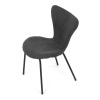 Židle jídelní, šedá látka, nohy černý kov - CT-S8010 GREY2