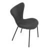 Židle jídelní, šedá látka, nohy černý kov - CT-S8010 GREY2