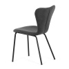 Židle jídelní, šedá látka, nohy černý kov - CT-S8010 GREY2