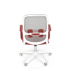 Židle kancelářská, bílý plast, šedý MESH a červená látka, plastový kříž, houpací mechanismus. - KA-S425 RED