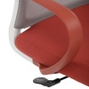 Židle kancelářská, bílý plast, šedý MESH a červená látka, plastový kříž, houpací mechanismus. - KA-S425 RED