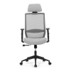 Židle kancelářská, šedá MESH síťovina, šedá látka, plastový kříž, synchronní mechanismus, kolečka pro tvrdé povrchy - KA-V3329 GREY