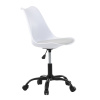 Židle kancelářská, bílá plastová skořepina, sedák bílá látka, kovový kříž - KA-X7055 WT