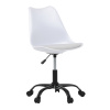 Židle kancelářská, bílá plastová skořepina, sedák bílá látka, kovový kříž - KA-X7055 WT