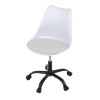 Židle kancelářská, bílá plastová skořepina, sedák bílá látka, kovový kříž - KA-X7055 WT