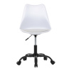 Židle kancelářská, bílá plastová skořepina, sedák bílá látka, kovový kříž - KA-X7055 WT