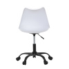 Židle kancelářská, bílá plastová skořepina, sedák bílá látka, kovový kříž - KA-X7055 WT