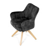 Židle jídelní, otočný mechanismus 360°, taštičkové pružiny v sedáku, černá látka, noha masiv dub - HC-D7188 BK4