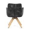 Židle jídelní, otočný mechanismus 360°, taštičkové pružiny v sedáku, černá látka, noha masiv dub - HC-D7188 BK4