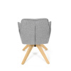 Jídelní židle s područkami, světle šedá voděodpudivá látka, dubové nohy, otočná 360° - DCH-C2148 SIL2